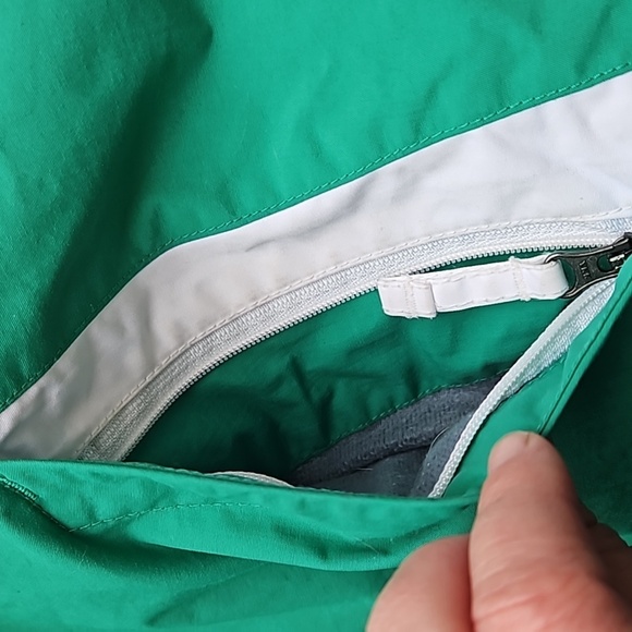 Columbia Green White Midweight Soft Shell Windbreaker Rain Jacket L - Picture 5 of 10